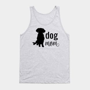 Dog Mom Silhouette Black Tank Top